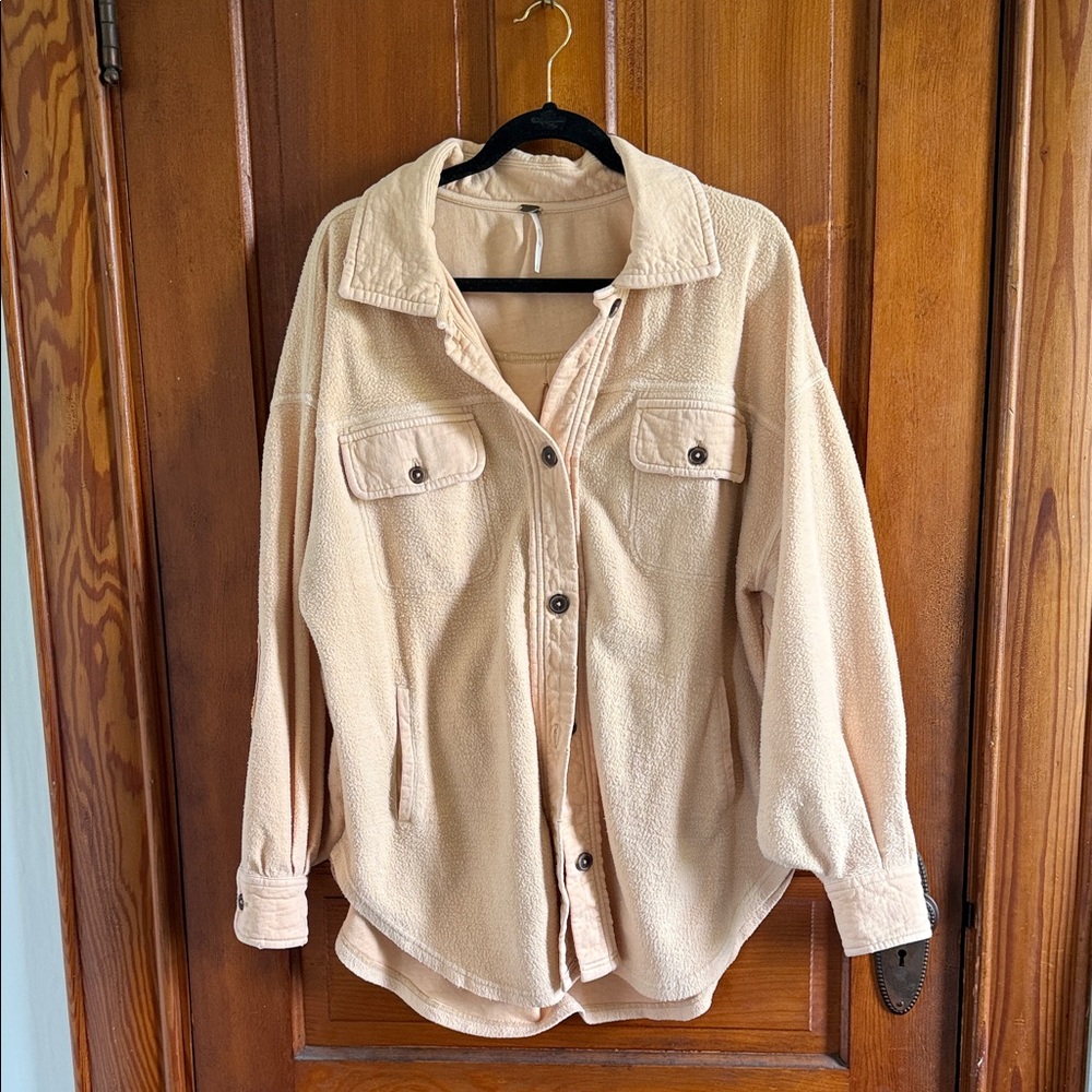 Free People Cream Teddy Jacket